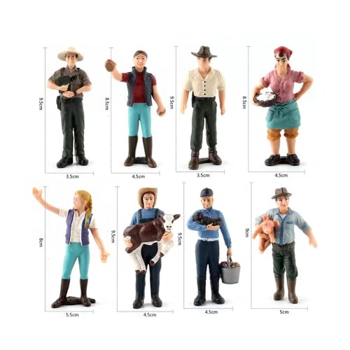 Bberwite 16Pcs Little Farmer People Figures Realistic Hand Painted Farmer People Figurines Plastic Farm Keeper Figurines Preschool Educational Learn Cognitive Christmas Toys For Kids #TOP3