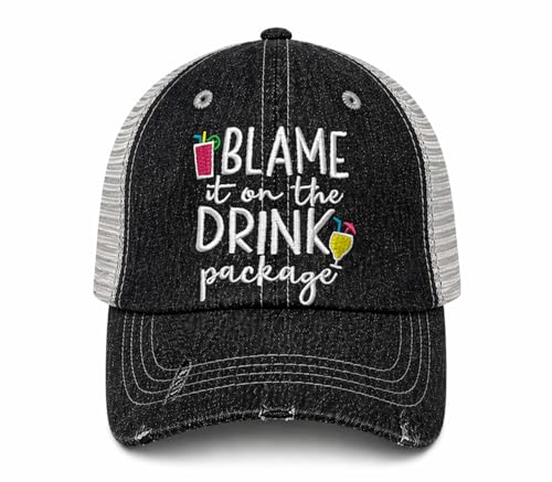 Blame It On The Drink Package Hat Cruise Hat 908 Dark Grey