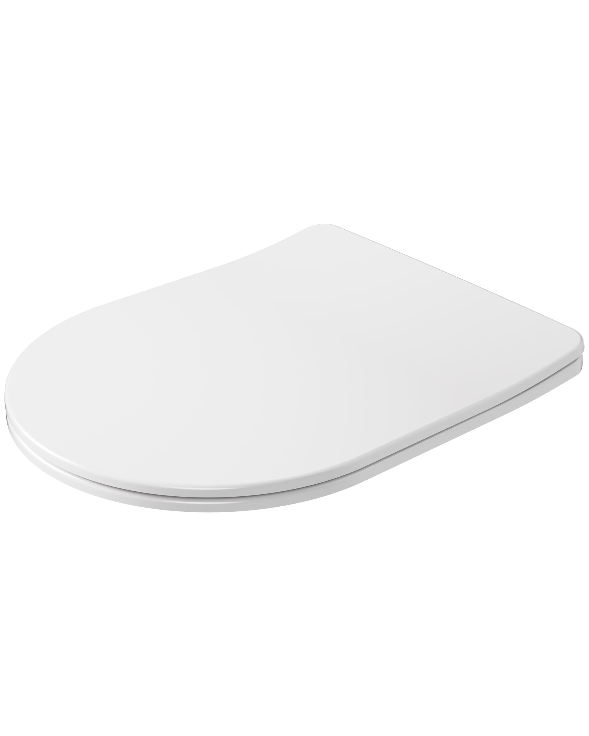 Toilettendeckel mit Absenkautomatik 9 mm Ultra-Slim, D-Form Lang | 80000 Schließzyklen getestet, über 200 kg belastbar, Urea-Duroplast, Anti-Gilb, Quick Release, einfache Montage, Weiß