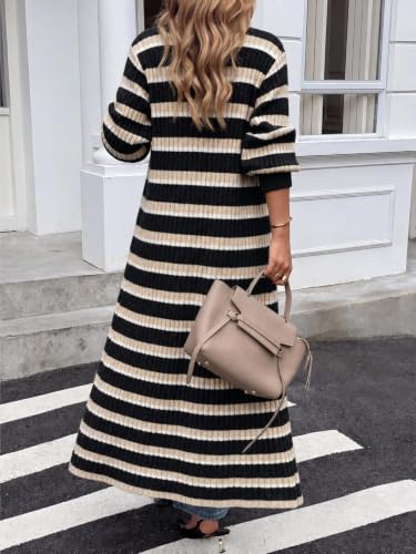 Image of Saodimallsu Womens Long Duster Cardigans Button Down Maxi Sweater Dress