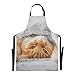 AQQA Delantal de Chef Kawaii lindo gato de jengibre naranja con bolsillos ajustable 88x68cm delantal de mujer Waterdrop Grill Delantal para hombres y mujeres