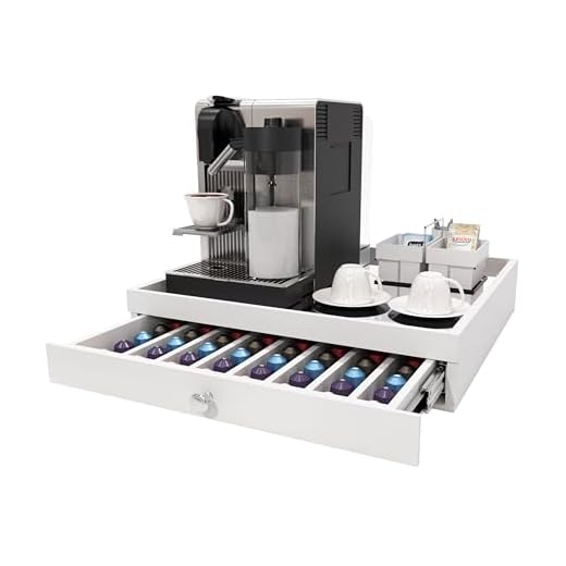 Reluz Art Bandeja Porta Cápsulas Espelho 1 Gaveta com Corrediças Telescópicas para Cápsulas Nespresso Original, Vertuo, Dolce Gusto Três Corações ou Delta Q (Nespresso Original Grande, Branco)