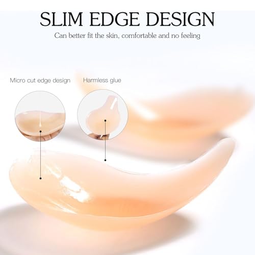 Image of Adhesive Bras - Silicone Breast Lift Invisible Bra Reusable Nipple Covers Strapless Backless Push Up Sticky Bra for Women
