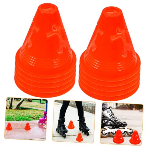 HOODANCOS 12個 高 軽量 スポーツ用マーカーコーン アジリティトレーニング ローラースケート練習用 障害物設置可能 コンパクト収納可能