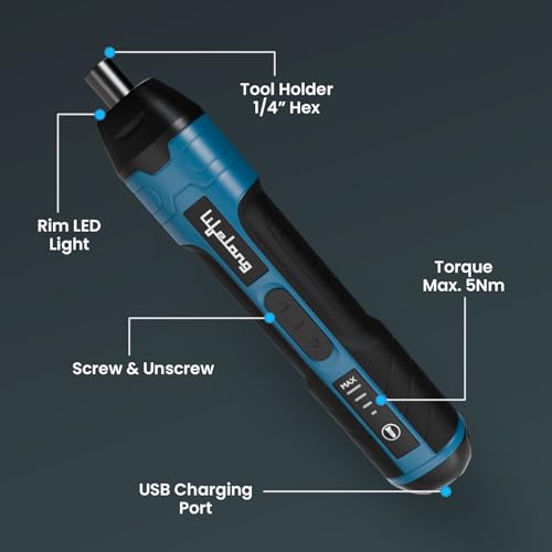 Image of Lifelong 105 Pcs Electric Cordless Screwdriver Kit | Precision Mini Screwdriver | Forward-Reverse Function | Mobile & Laptop Repair Kit | Adjustable Torque | 1600mAh Battery | CR-V Bits | USB-C Cable