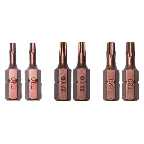Image of Taparia Make, 25mm Insert Bits of 1 /4 inch Hex Shank, S2 Grade, Of Tip Size Torx T10, T15, T20; 2 pc each Suitable for DIY, Home, Professional & industrial applications