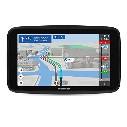 TomTom GPS Voiture GO Discover, 5 Pouces, Info Trafic, Alertes de Zones de Danger, Cartes Monde, Mise à Jour Rapide Via WiFi, Parking, Prix du Carburant,...