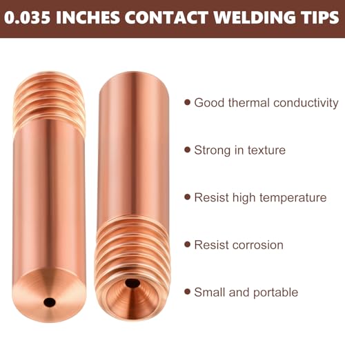 Image of Honoson 45 Pack Welding Contact Tips .035 inch MIG Guns 11-35 (0.035 inch) Welding Tips 000068 Replacement Accessories Compatible with Millermatic M-10 /Hobart H-9 /10-9 /10 Welder