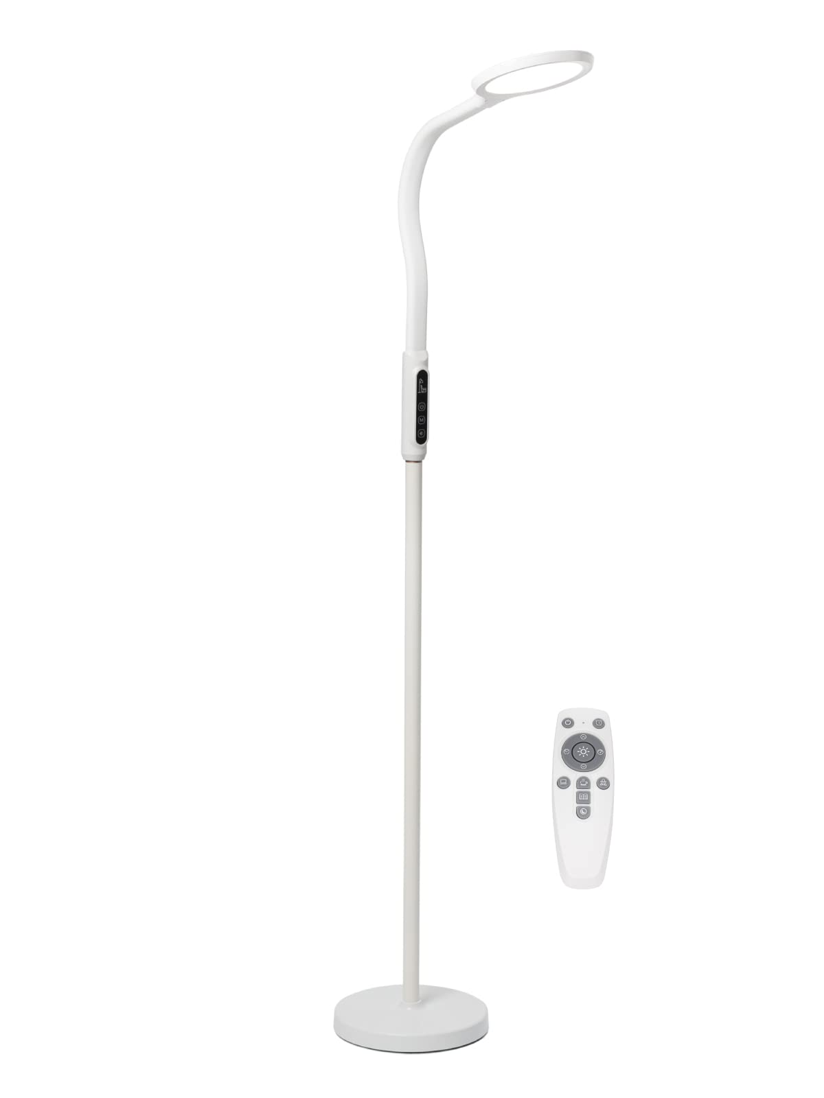 Genérico LAMPARA DE PIE LED 18W BLANCO 3 EN 1 AJUSTABLE EN ALTURA CON LOS TUBOS CCT REGULABLE CON MANDO A DISTANCIA BLANCO 10 INTENSIDADES 10 TONALIDADES