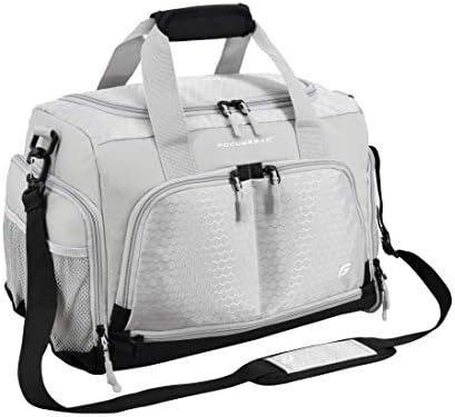 Ultimate Gym Bag 2.0: The Durable Crowdsource Designed Duffel Bag with 10 Optimal Compartments Including Water Resistant Pouch (Silver, Small (15"))