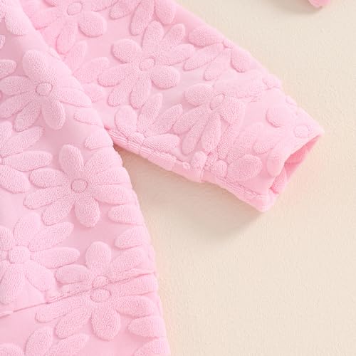 Toddler Newborn Baby Girl Clothes Daisy Floral Sweatshirt Jogger Pants Set 3Pcs Outfit Fall Winter Tracksuit Sweatsuit4