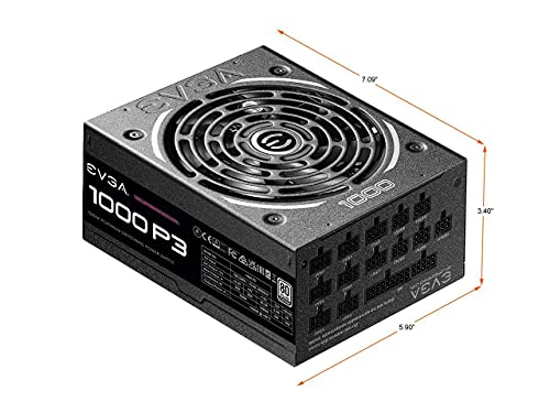 Image of EVGA Supernova 1000 P3, 80 Plus Platinum 1000W, Fully Modular, Eco Mode with FDB Fan, Includes Power ON Self Tester, Compact 180mm Size, Power Supply 220-P3-1000-X1