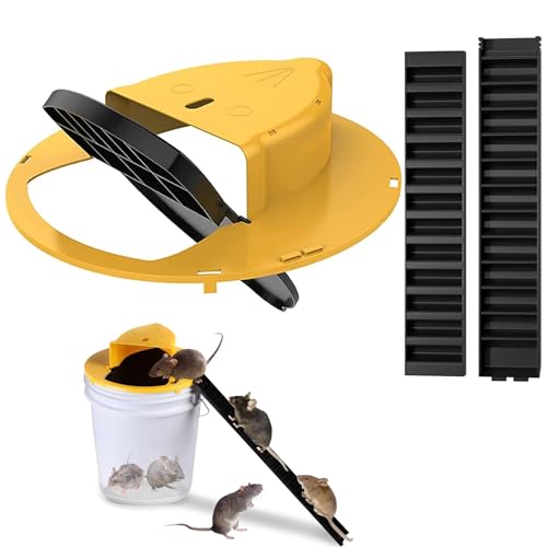 OLHAUYUAN Ratón Rata Trampa Cubo,5 Galón Ratón Rata Trampas de Interior para el hogar,Automático Reset Cubo Tapa Rata Trampas de Interior al Aire Libre,Reutilizable Humane Ratón Catching Tool.