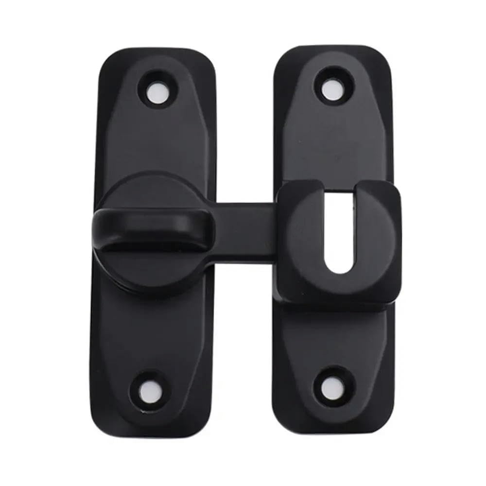 Ydhsikk Black Door Lock Bolt, 180 Degree Sliding Gate Door Latch Butterfly Cam Cylinder Lock Multicolor Zinc Alloy(Black)