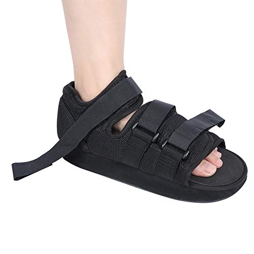 Zapatos de Recuperación Postoperatoria, 1 Pieza de Bota de Recuperación para Pie Roto, Bota de Yeso con Correas Ajustables, Soporte Ortopédico para Fracturas, Zapatos para Juanetes (Negro)