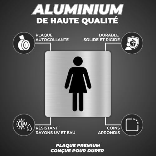 LEIASA | Toilettes Femmes - 10x10 cm - Aluminium - Porte WC Public Féminin – vue 2