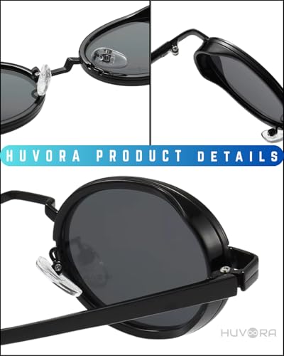 Image of Retro Oval Sunglasses for Men Women - Unisex Vintage Fashion Sun Glasses - Metal Hinge - UV400 Protected Anti Glare Goggles for Man Woman - Branded Stylish Driving Party Sunglass