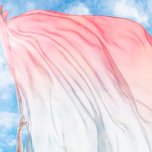 Image of Jecery 2 Pack Praise Dance Worship Flags, 35''x 55'', White Pink Red