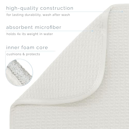 Image of S&T INC. Dish Drying Mat XL, 18 inch x 24 inch, Absorbent Microfiber Kitchen Counter Mat, Dish Drying Pad for Dishes, Utensils, Pots and Pans, Extra Large, Cream