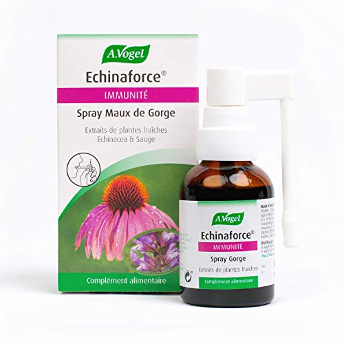 A. VOGEL - Echinaforce® Spray maux de gorge - Complément Alimentaire à Base d'Extrait de Plante Fraîche d’Échinacée Bio - Formulé pour Soutenir l'Immunité - Solution buvable 30ml - Laboratoire Suisse Cover