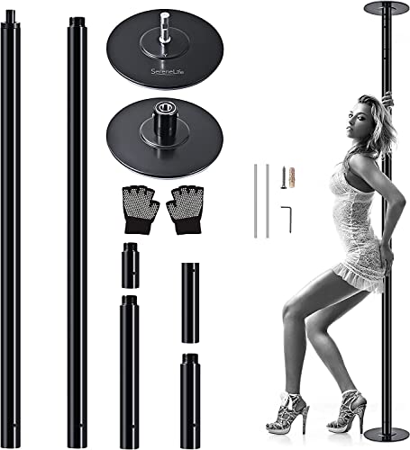 Surnuo Stripper Pole Dancing Pole Kit for Home Adjustable Height 7ft to 9ft, Static&Spinning Pole for “Stay at Home” Fitness Exercise Beginners Gym Part
