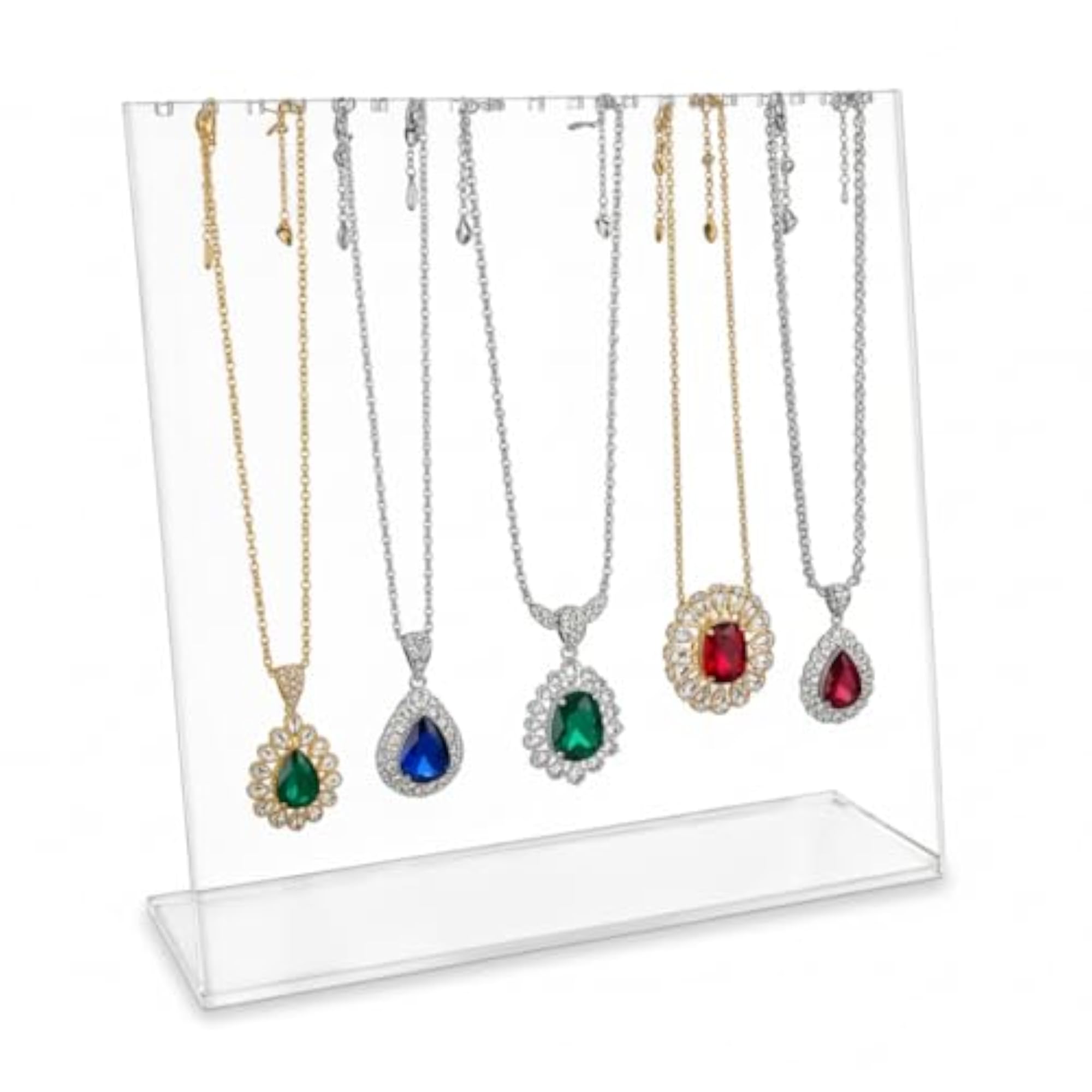 Clear Acrylic Jewelry Display Stand with Hooks