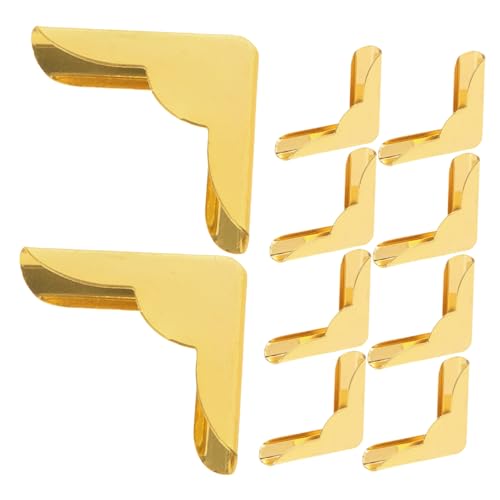 Homoyoyo Corner Protectors Gold 10pcs Metal Corner Furniture Covers for Book Scrapbook Decorative