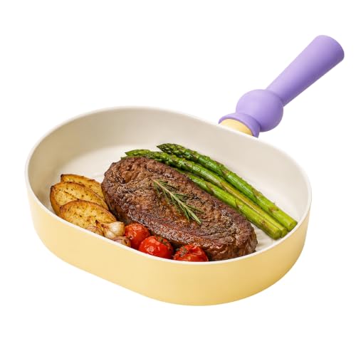 Neoflam Better Finger 9.5-Inch Oval Grill Pan, Ceramic Nonstick, Induction