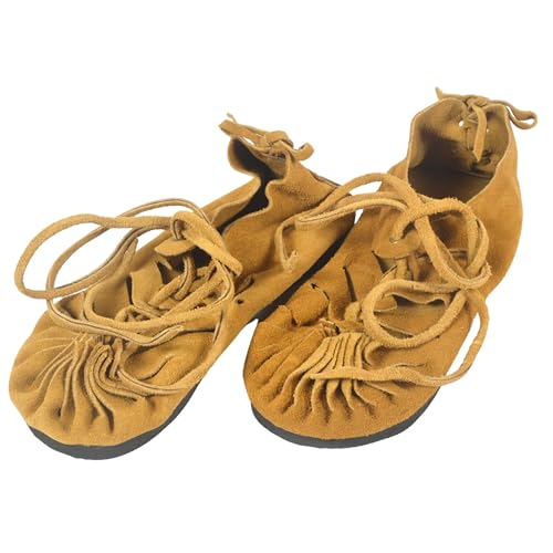 INDIAN STORE 24 Sandalias romanas para mujer y hombre, de piel, estilo medieval, vikingo, verano, playa, hippie, unisex, para vacaciones, marrón, 40 EU