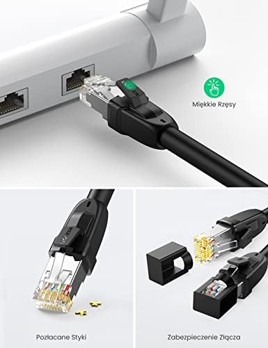 UGREEN Kabel Ethernet CAT 8 kabel Ethernet 40 Gb/s, 2000 MHz, PoE, szybki kabel LAN RJ45, S/FTP, czysta miedź, przewód sieciowy kompatybilny z Xbox One Switch PS5, PS4, Mac, modemem, routerem, panelem