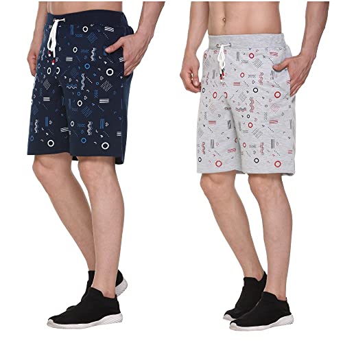 Image of Men's Cotton Sports Shorts with Zipper Pocket (Pack of 2)