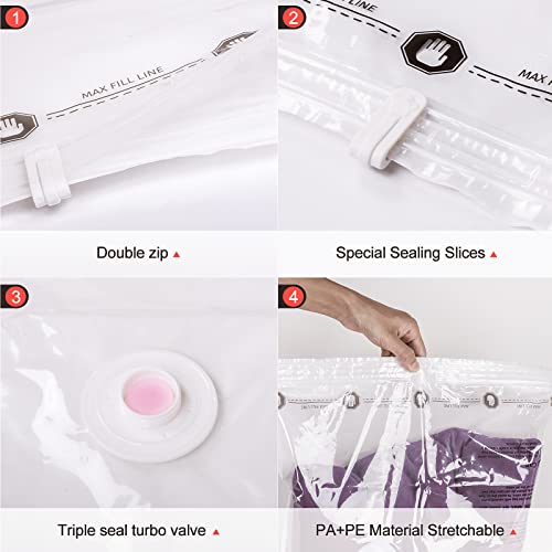 Vmstr Travel Vacuum Storage Bags With Electric Pump, 6 Pack Space Saver Bags For Clothes, Vacuum Bags For Blankets, Pillow, Toys #TOP4