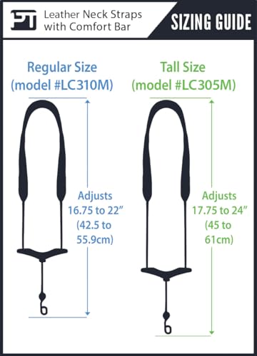 pro tec lc310m 22-inch leather - less-stress saxophone neck strap with metal snap black