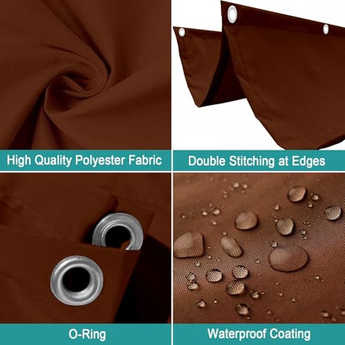 Voile ombrage rétractable vague 110x280cm marron imperméable - 4