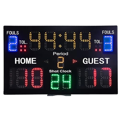 Marcador digital para baloncesto con control remoto y altavoz miniatura 7