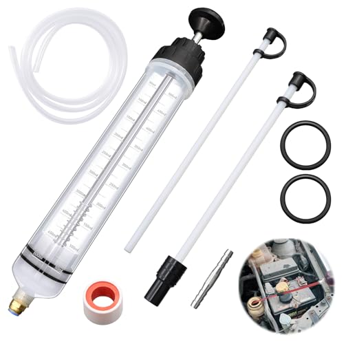 SPOKKI Ölabsaugpumpe 500ml Ölspritze Ölabsaugspritze Ölabsaugpistole Absaugpumpe mit Schlauch Verlängerungen Handpumpe Geeignet für Bremsflüssigkeit,Getriebeöle,Kühlmittel,Motor,Ölabsauger Umfüllpumpe