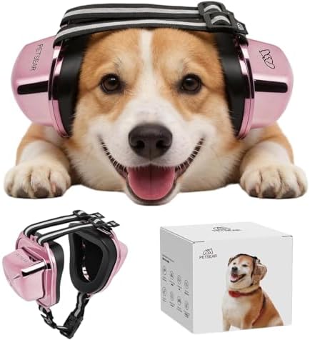 PETSEAR Dog Ear Muffs, 29dB NRR Hearing Protection with Magnetic Buckle image 4