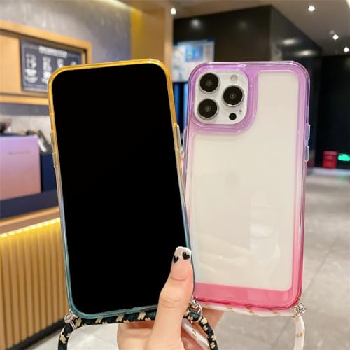 Couverture en TPU souple avec corde iPhone 14 Pro Max dégradé