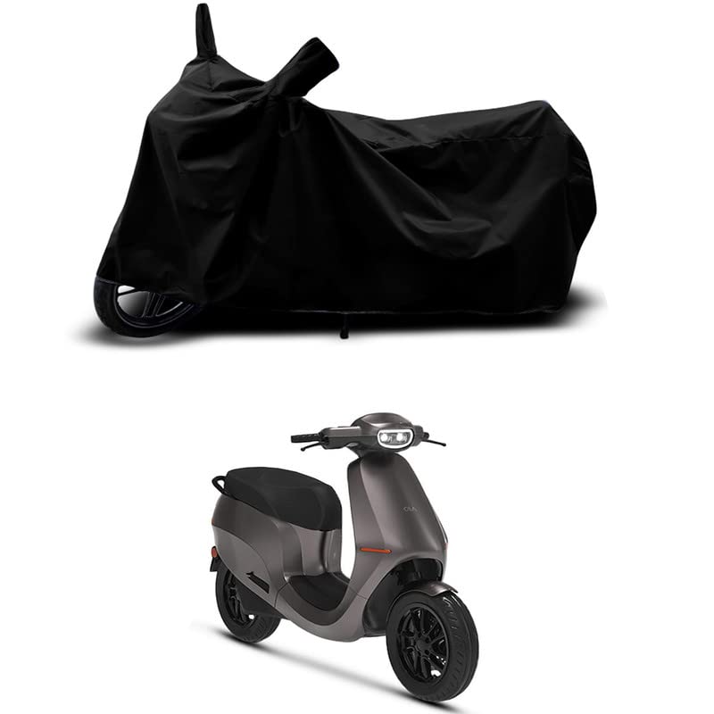 Image of 100% Scratchproof /UV-Rays /Heat Protection /Birds Dropping /Water Resistant /Dust Proof /Waterproof /Full Bike Scooty Two Wheeler Body Cover Compatible for Ola S1 STD All Varients[Black]