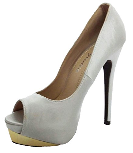  Scarpa Donna Scarpa Alta Donna Scarpa spuntata Scarpa Elegante Cerimonia, Altezza Tacco 13 cm Plateau 3 cm-argento-40