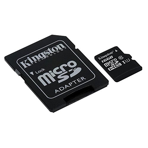 Kingston Digital 16GB microSDHC Class 10 UHS-I 45MB/s Read Card with SD Adapter (SDC10G2/16GB)