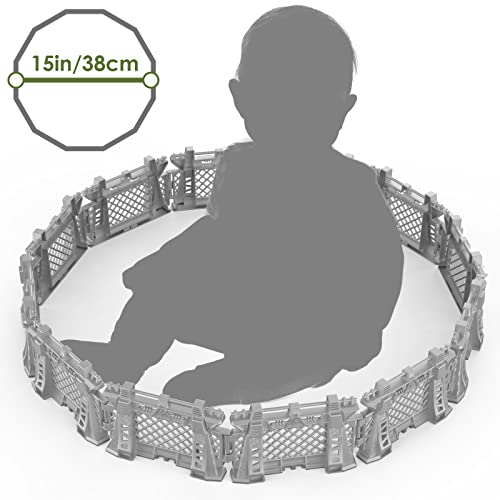 Oriate 12Pcs Dinosaur Capture Fencing Accessories Playset, Plastic Fence Toys For Dino Fans, Suitable For Dinosaur World Figurines Educational Gift For Kids N Toddler 207-F #TOP2