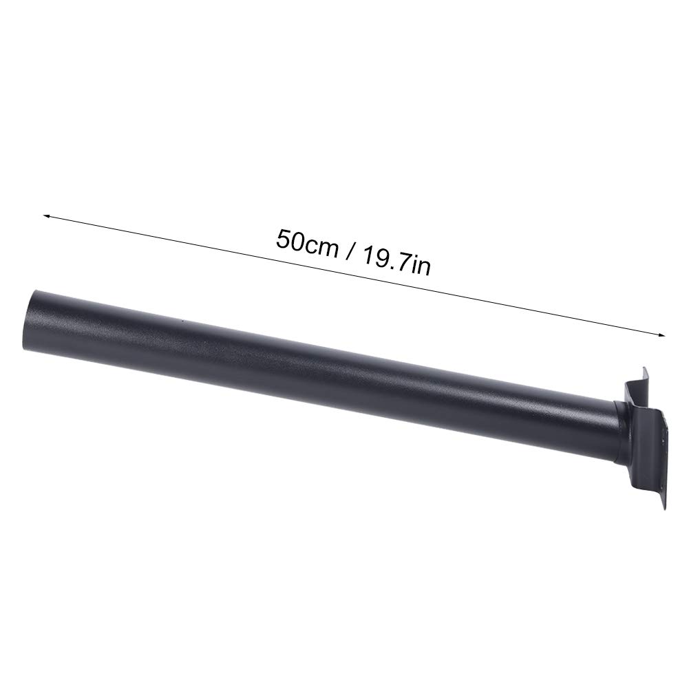 Light Pole Mount, 50cm String Light Poles for Outside Solar Lighting Mounting Bracket Holder Extension Pole Kit for Solar Street Light Metal Black Light Mounting Bracket with Screw