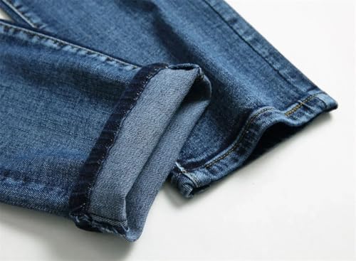 Men's Patchwork Vintage Biker Jeans Hip Hop Trousers Slim Straight Elastic Cycling Denim Pants2