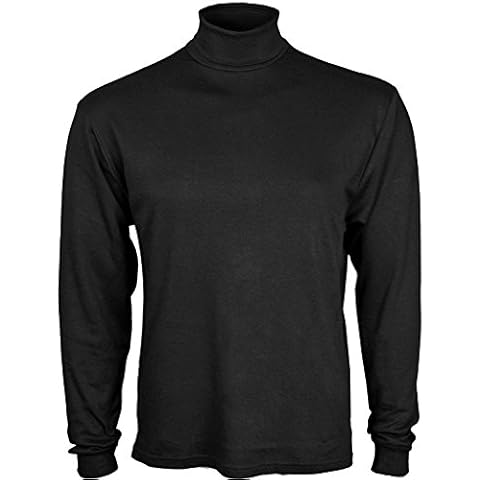 Kentex Online Mens Polo Neck Long Sleeve Jumper High Neck Tops (Large, Black) Cover