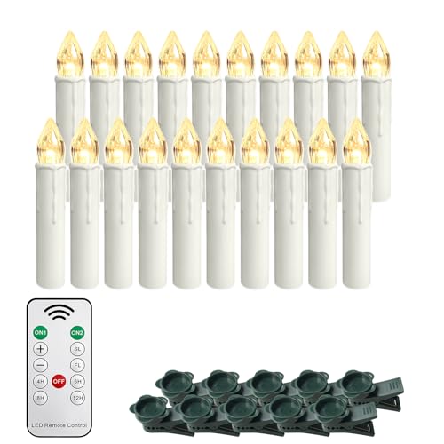 Froadp 10 Stück Mini Weihnachtsbaumkerzen Kabellose mit Timer,...