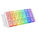 Fullicon "Quicklii L(常规)"药盒 1周 1天2次 一周 药盒 一次性补充 时短补充 新颖设计 Pelukase 空心盒(浅蓝色/彩虹透明)