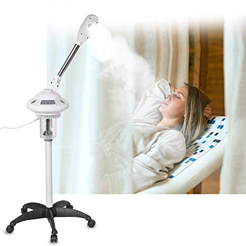 Vaporizador de cara caliente profesional de 220V 750W con ozono, altura ajustable, con ruedas, para el cuidado de la piel facial, para salón de belleza, SPA, hogar