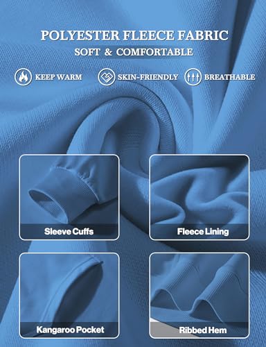 Casual Unisex Hoodies Sweatshirt for Men Women, Comfortable Lightweight Fleece Adult Pullover with Pockets3