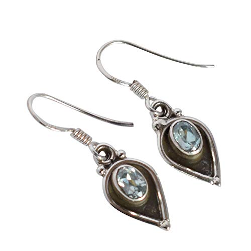 Topaze bleue ovale et argent sterling 925, l'excellence du bijou fin